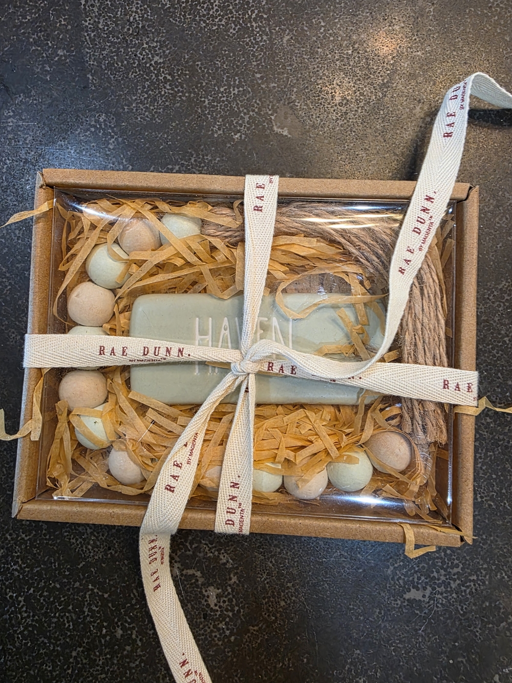 Rae Dunn Sage Green 'HAVEN' Ceramic Tag